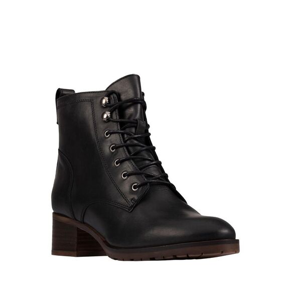 Clarks Womens Mila Lace Black Boots (NWT) - Picture 2 of 6